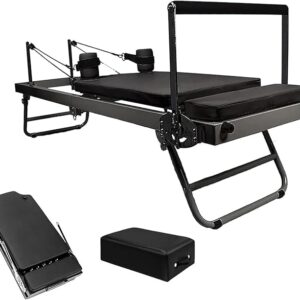 XZLZMYP Pilates Reformer Machine Foldable Pilates Equipment Multifunction Portable Adjustable Reformer Pilates Reformer for Strength Training Exercise for Home Gym Workou