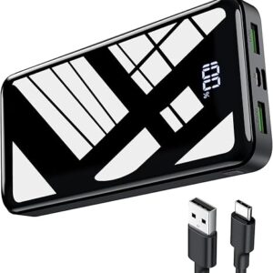 Power Bank 27,000mAh, QC 4.0 USB C 22.5W Fast Charging PD 20W Portable Charger, Mobile Phone Battery Pack 3 Outputs & 2 Inputs High Capacity Compatible for Smartphones
