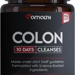 Amalth Colon 10 Day Cleanse, Supports Healthy Bowel Movements, 20 Capsule (1-2 Daily) Natural Ultra Detox Pills for Men Women