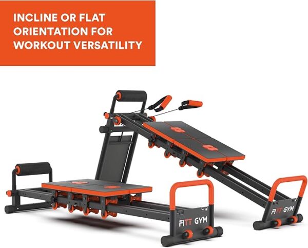 New Image FITT Gym - Pilates Reformer, Bodyweight Gym & Ab Trainer - MultiGym Total Body Fitness Home Workout Machine - Collapsible & Easy to Assemble - Adjustable Positioning - Image 2