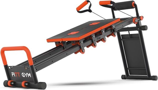 New Image FITT Gym - Pilates Reformer, Bodyweight Gym & Ab Trainer - MultiGym Total Body Fitness Home Workout Machine - Collapsible & Easy to Assemble - Adjustable Positioning