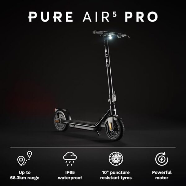 Pure Air Electric Scooter Adult, Lightweight Foldable Electric Scooters, E Scooter with 10" Tubeless Tyres - Image 2