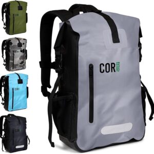 COR Surf Waterproof Dry Bag Backpack - Roll Top Drybag with Padded Laptop Sleeve, Has Welded Seams and Ergonomic Shoulder Pad, Ideal for Boating, Hiking, Kayaking, and More, Available in 25L and 40L