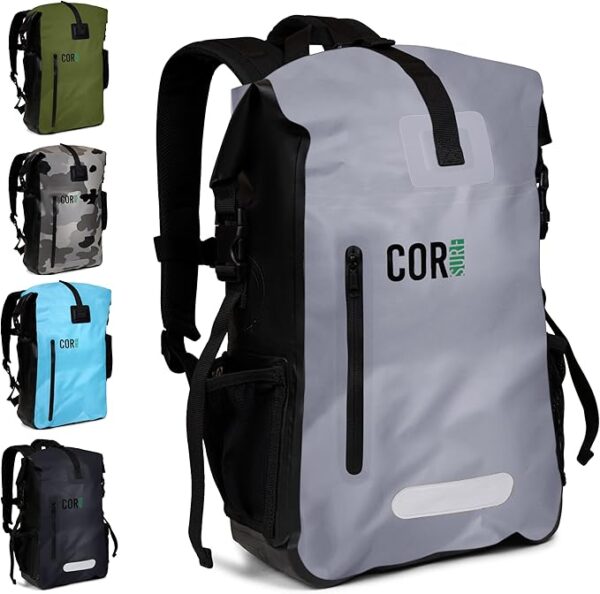 COR Surf Waterproof Dry Bag Backpack - Roll Top Drybag with Padded Laptop Sleeve, Has Welded Seams and Ergonomic Shoulder Pad, Ideal for Boating, Hiking, Kayaking, and More, Available in 25L and 40L