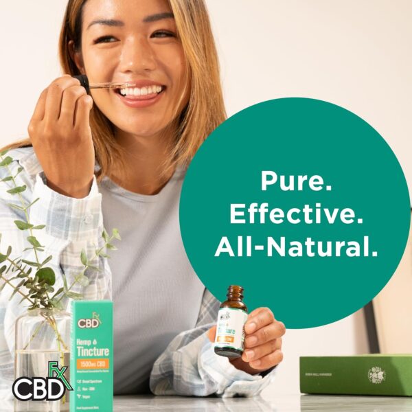 CBDfx 1000mg CBD High Strength CBD Oil, Improved Purity, All Natural, Vegan, Non-GMO, Broad Spectrum, Blended with MCT Oil, No THC, 30ml (30 Days) - Image 3