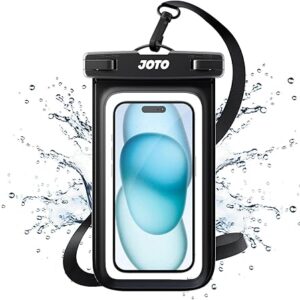 JOTO Waterproof Phone Pouch Cellphone Dry Bag Case for iPhone 16 15 14 13 12 Pro Plus Max XR X 8 7 6S SE, Galaxy S23 S22 S22+ S21 up to 7" -Black